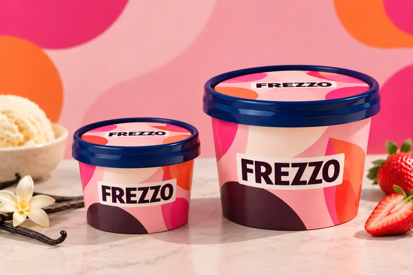 Bakjes Frezzo-ijs in twee formaten